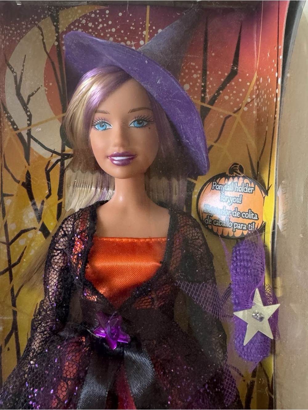 Barbie Halloween Doll in Orange Satin & Purple Tulle Outfit - Vintage 2006/2207 - Picture 2 of 5